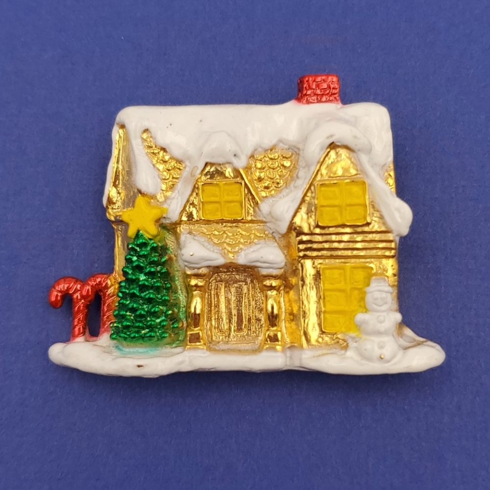 AJC Christmas House Brooch